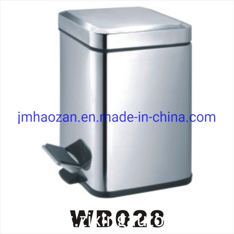 Cubo de basura con pedal con cuerpo cuadrado